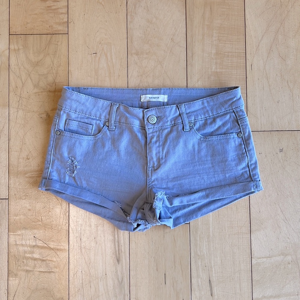 Blue Asphalt Lavender Jean Denim Shorts